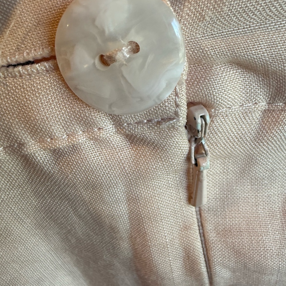 Midi A-line Skirt, 100 % Linen, Vintage Style Modest Embroidered Size 16 - Picture 9 of 11